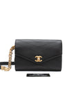 CHANEL Black Calfskin Chevron Stitched Coco Belt Bag