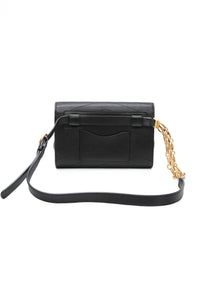 CHANEL Black Calfskin Chevron Stitched Coco Belt Bag