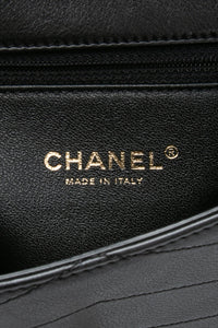 CHANEL Black Calfskin Chevron Stitched Coco Belt Bag