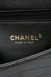 CHANEL Black Calfskin Chevron Stitched Coco Belt Bag