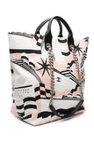 CHANEL Black, Pink, & White Canvas La Pausa Shopping Tote Bag