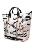CHANEL Black, Pink, & White Canvas La Pausa Shopping Tote Bag
