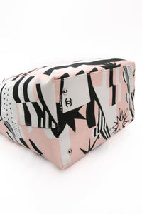 CHANEL Black, Pink, & White Canvas La Pausa Shopping Tote Bag