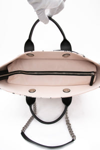 CHANEL Black, Pink, & White Canvas La Pausa Shopping Tote Bag
