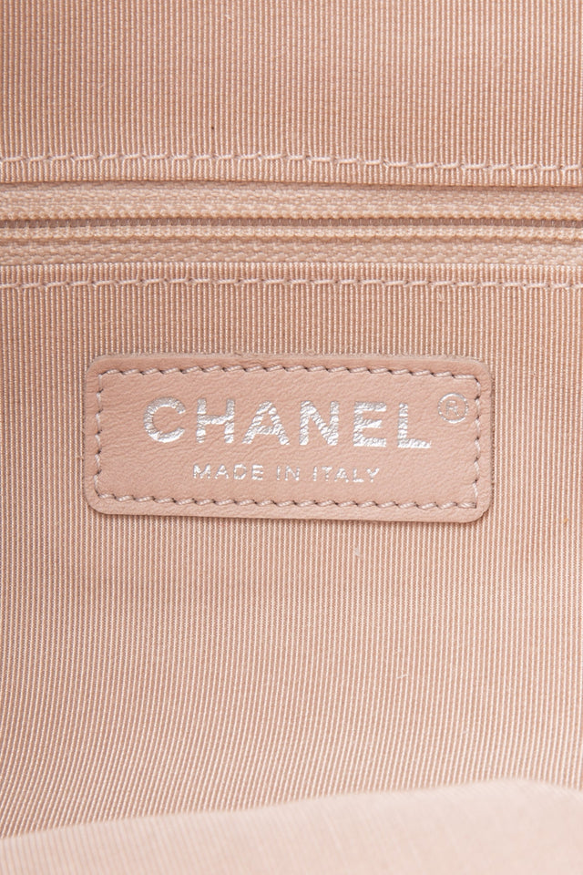 CHANEL Black, Pink, & White Canvas La Pausa Shopping Tote Bag