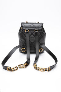 CHANEL 24S Black Quilted Lambskin Enamel and Gold Tone Hardware Backpack
