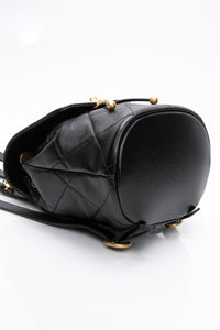 CHANEL 24S Black Quilted Lambskin Enamel and Gold Tone Hardware Backpack