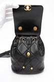 CHANEL 24S Black Quilted Lambskin Enamel and Gold Tone Hardware Backpack