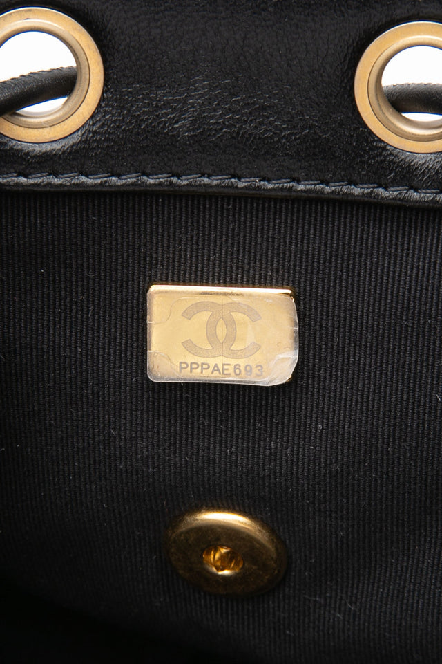 CHANEL 24S Black Quilted Lambskin Enamel and Gold Tone Hardware Backpack