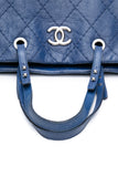 CHANEL Blue Quilted Glazed Leather On-The-Road XL Tote Bag