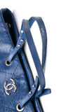 CHANEL Blue Quilted Glazed Leather On-The-Road XL Tote Bag