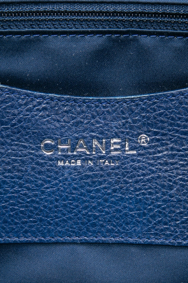 CHANEL Blue Quilted Glazed Leather On-The-Road XL Tote Bag