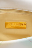 CHANEL White Multicolor Goatskin Quilted Medium Chanel 19 Flap Bag