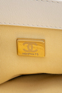 CHANEL White Multicolor Goatskin Quilted Medium Chanel 19 Flap Bag