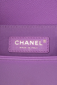 CHANEL Purple Caviar Quilted Boy Small Flap Bag