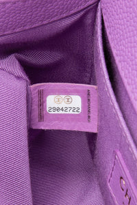 CHANEL Purple Caviar Quilted Boy Small Flap Bag