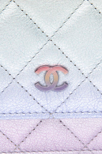 CHANEL 21K Gradient Metallic Rainbow Ombre Quilted Wallet on Chain WOC