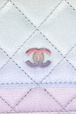CHANEL 21K Gradient Metallic Rainbow Ombre Quilted Wallet on Chain WOC