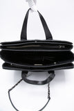 CHANEL Large Black Quilted Leather Python Easy Carry Tote