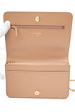 CHANEL Beige Caviar Quilted Pocket Clutch Wallet On Chain WOC