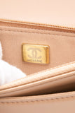 CHANEL Beige Caviar Quilted Pocket Clutch Wallet On Chain WOC