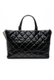 CHANEL Black Reissue Glazed Calfskin Leather Shopping Tote Bag