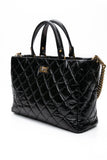 CHANEL Black Reissue Glazed Calfskin Leather Shopping Tote Bag