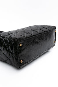 CHANEL Black Reissue Glazed Calfskin Leather Shopping Tote Bag