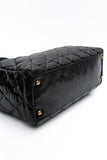 CHANEL Black Reissue Glazed Calfskin Leather Shopping Tote Bag