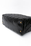 CHANEL Black Reissue Glazed Calfskin Leather Shopping Tote Bag
