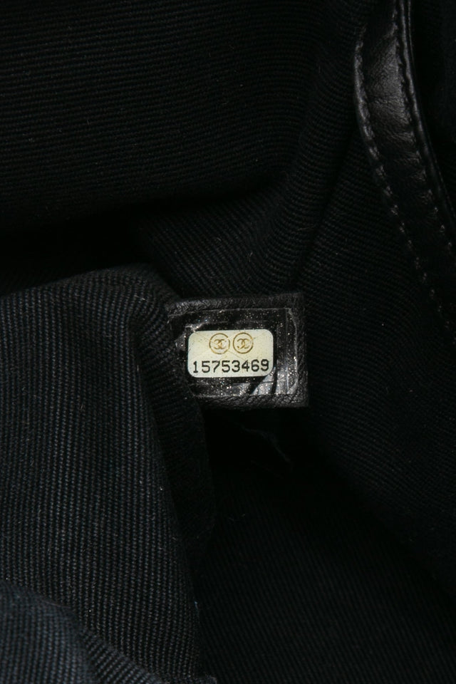 CHANEL Black Reissue Glazed Calfskin Leather Shopping Tote Bag