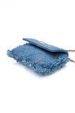 CHANEL 22P Blue Denim Micro Graffiti CC Logo Crossbody