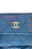CHANEL 22P Blue Denim Micro Graffiti CC Logo Crossbody