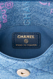 CHANEL 22P Blue Denim Micro Graffiti CC Logo Crossbody