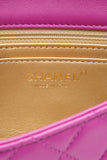 CHANEL Rectangular Mini Purple Lambskin Quilted Pearl Crush Gold Flap Bag