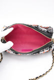 CHANEL 20S White Black Tweed Calfskin Chain Signature Bowling Crossbody Bag (New)