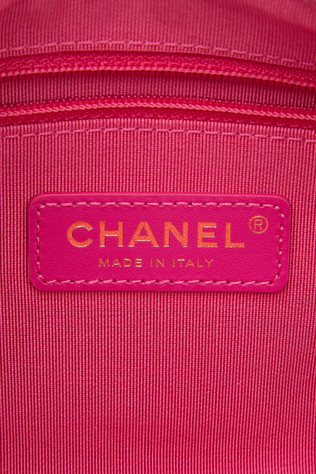 CHANEL 20S White Black Tweed Calfskin Chain Signature Bowling Crossbody Bag (New)