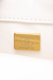CHANEL Mini White Quilted Calfskin Top Handle Flap Bag with Chain