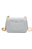 CHANEL Grey Caviar Quilted Sweetheart Mini Flap Bag