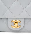 CHANEL Grey Caviar Quilted Sweetheart Mini Flap Bag