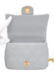 CHANEL Grey Caviar Quilted Sweetheart Mini Flap Bag