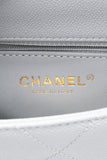 CHANEL Grey Caviar Quilted Sweetheart Mini Flap Bag