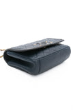 CHANEL Navy & Black Caviar Quilted Small CC Filigree Flap
