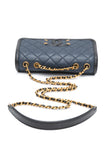CHANEL Navy & Black Caviar Quilted Small CC Filigree Flap