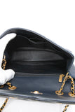 CHANEL Navy & Black Caviar Quilted Small CC Filigree Flap