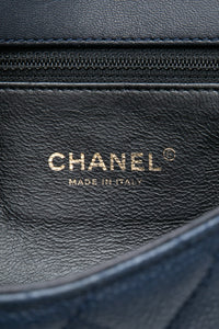 CHANEL Navy & Black Caviar Quilted Small CC Filigree Flap
