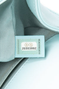 CHANEL Light Blue Calfskin Chevron Embroidered Medium Boy By The Sea Flap Bag