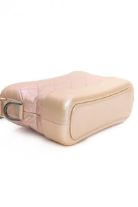 CHANEL Light Pink Iridescent Aged Calfskin Quilted Small Gabrielle Hobo Bag