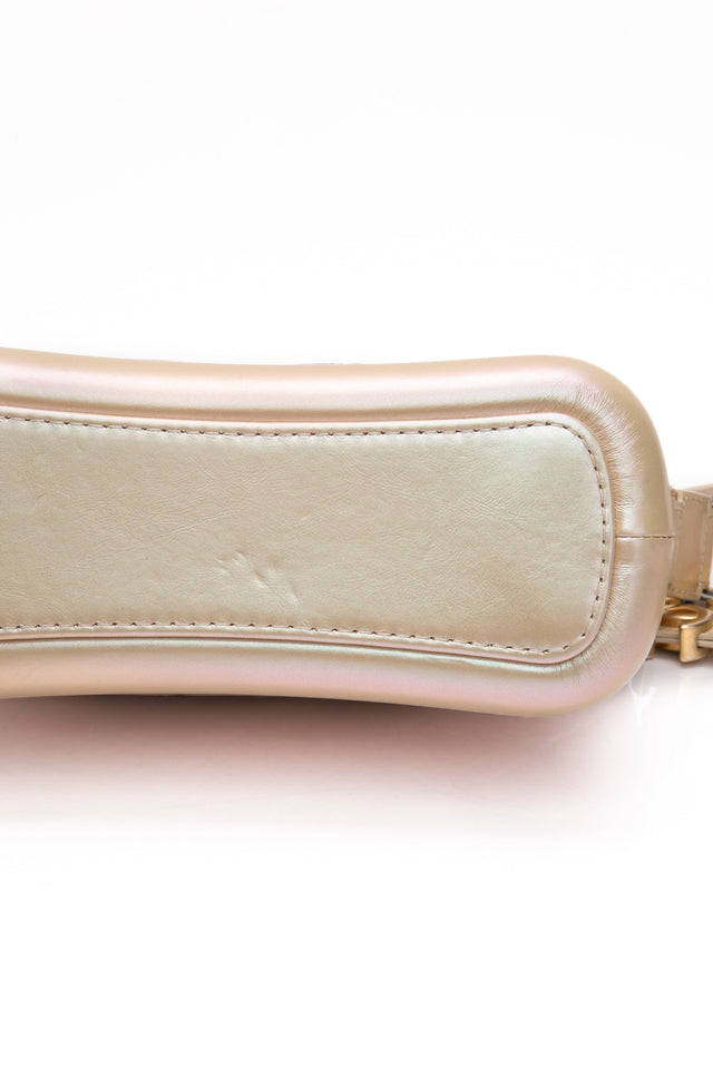 CHANEL Light Pink Iridescent Aged Calfskin Quilted Small Gabrielle Hobo Bag