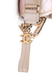 CHANEL Light Pink Iridescent Aged Calfskin Quilted Small Gabrielle Hobo Bag